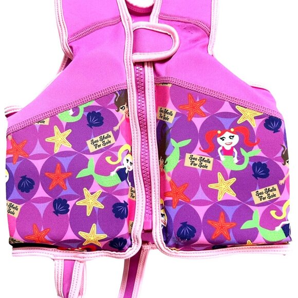 Cabana Sports Learn To Swim Trainer Vest Pink Mermaids Size S/M 3-4 Yrs - Picture 3 of 7